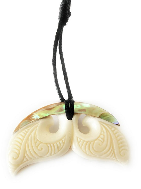Whales Tail w/ Abalone Shell Necklace