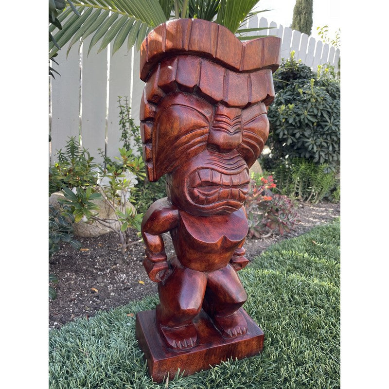 Warrior Tiki | Hawaiian Museum Replica 20" (Stained)