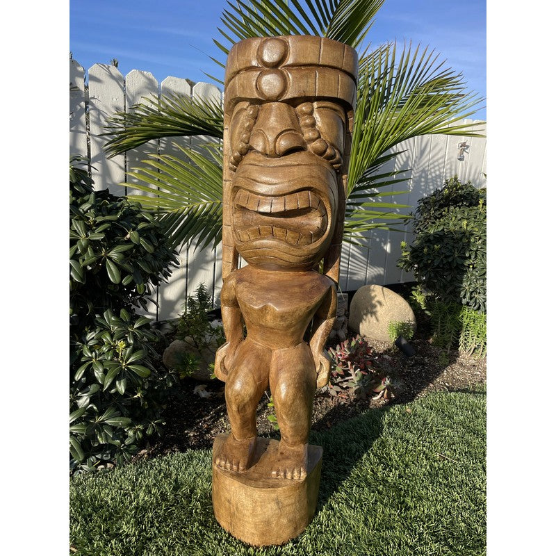 Exquisite Cook Island Koa Tiki Totem 81 inches - Polynesia