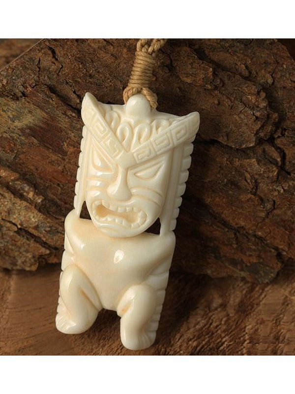 Bone Tiki Pendant Necklace - Makana Hut