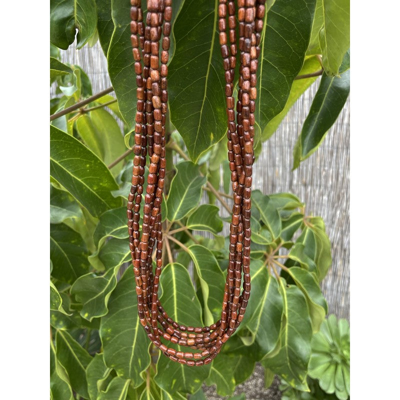 7 Strand Koa Rice Bead Necklace