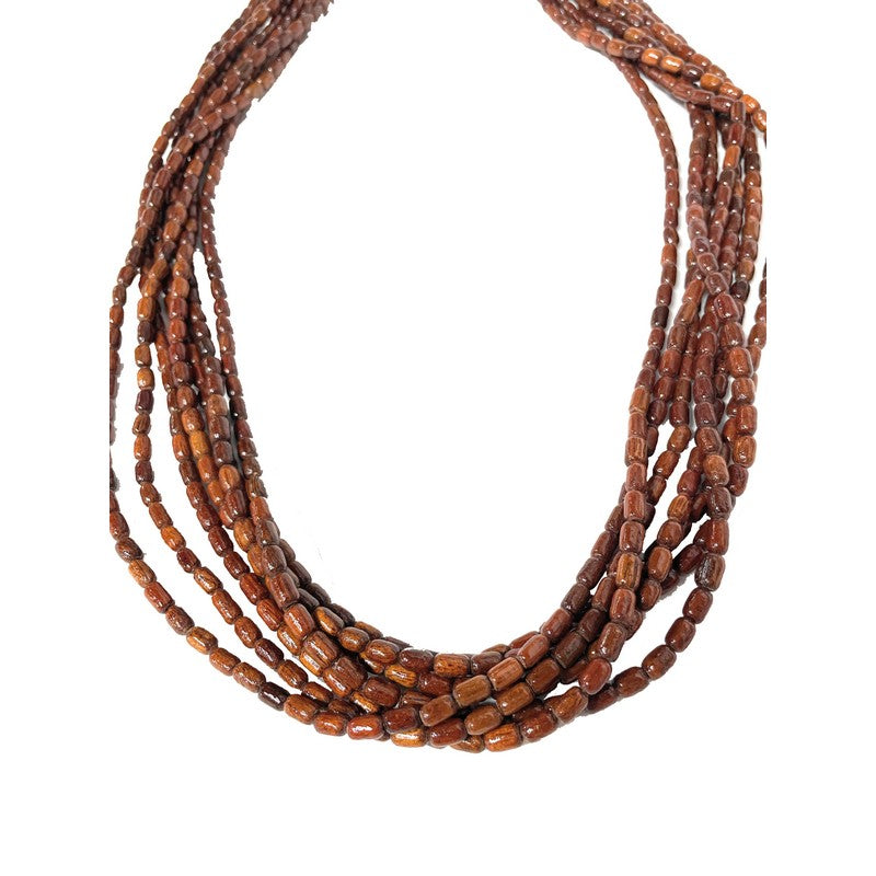 7 Strand Koa Rice Bead Necklace