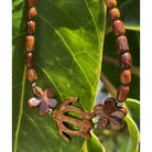 Honu & Plumeria All Koa Wood Necklace