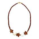 Hawaiian Koa & Bone  Plumeria Necklace