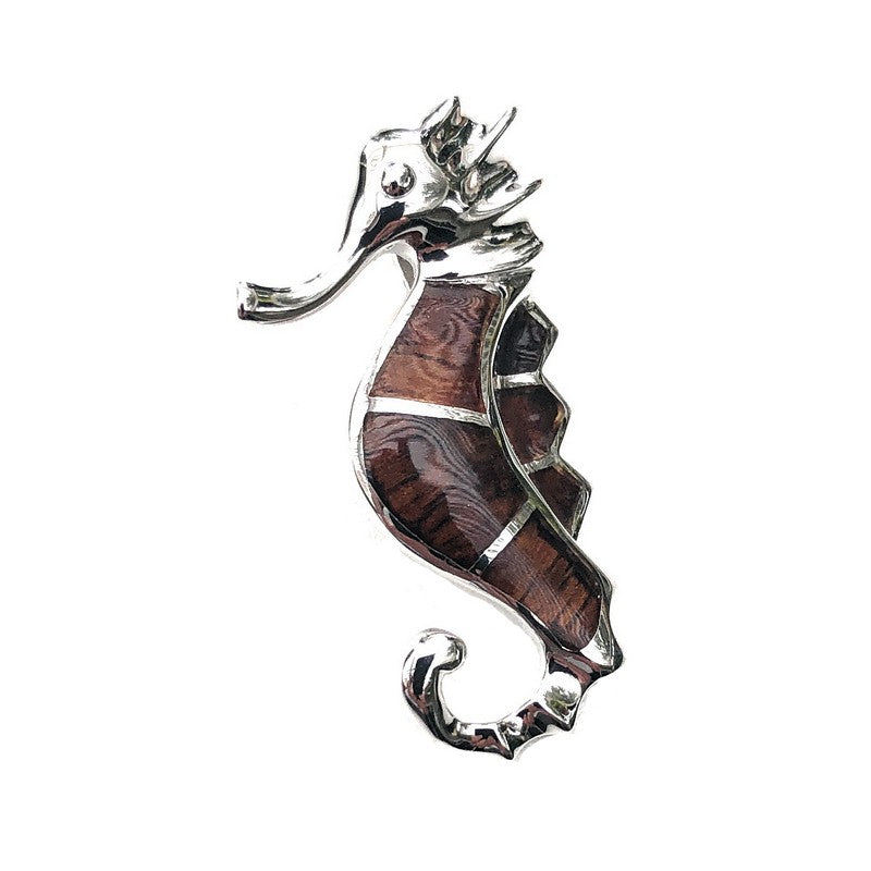 Seahorse Necklace with Koa Wood