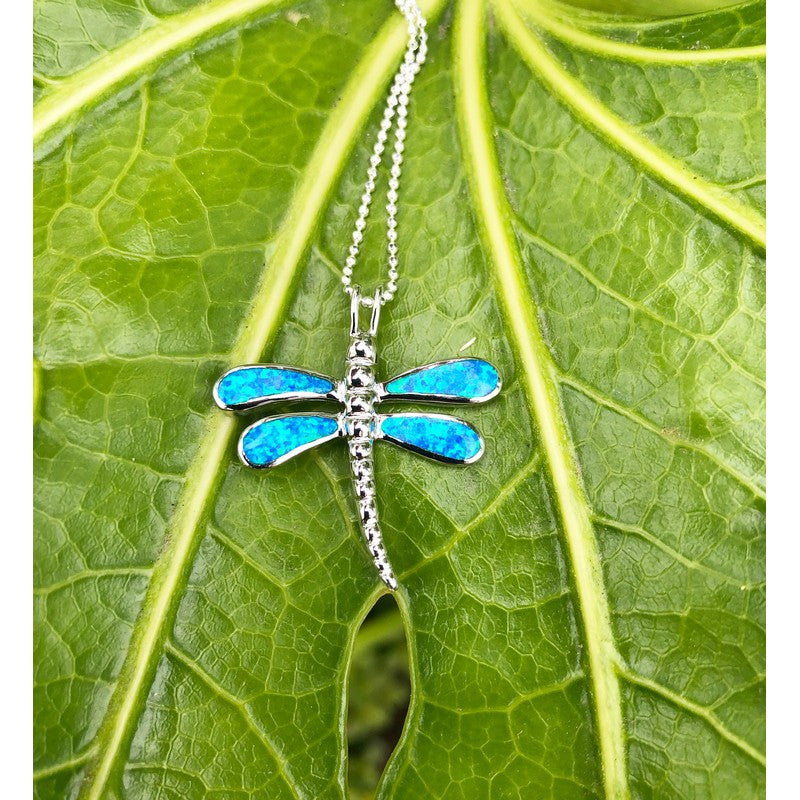 Dragonfly with Blue Opal Necklace