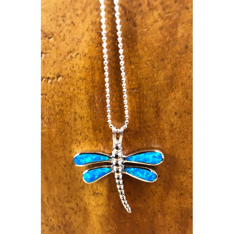 Dragonfly with Blue Opal Necklace