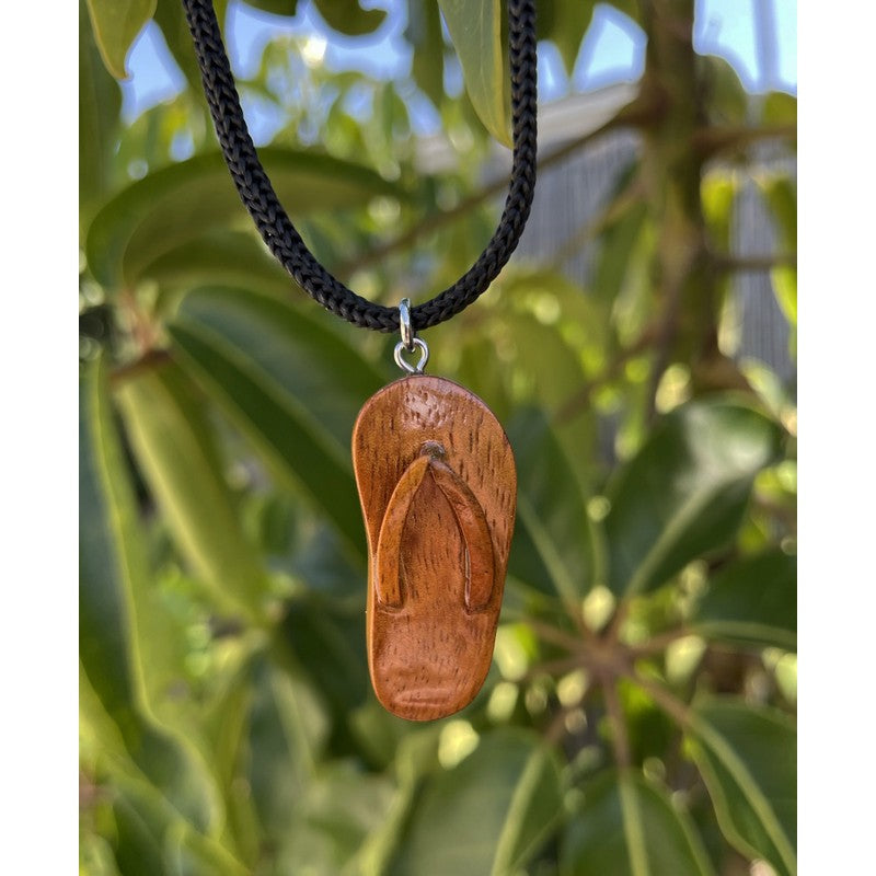 Koa Wood Slipper Pendant | Hawaiian Jewelry