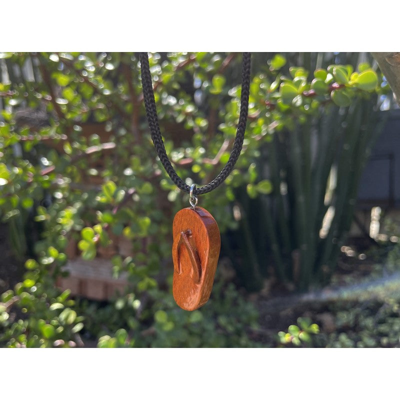 Koa Wood Slipper Pendant | Hawaiian Jewelry