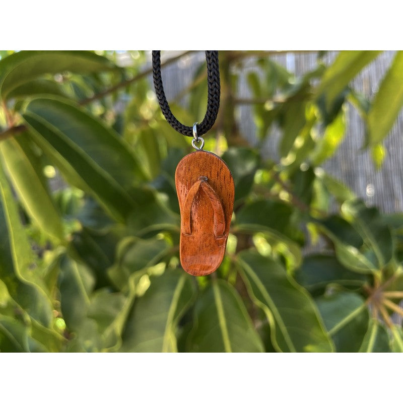 Koa Wood Slipper Pendant | Hawaiian Jewelry