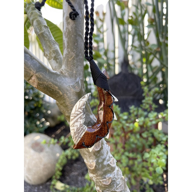 Koa and Bone Makau with Engraving
