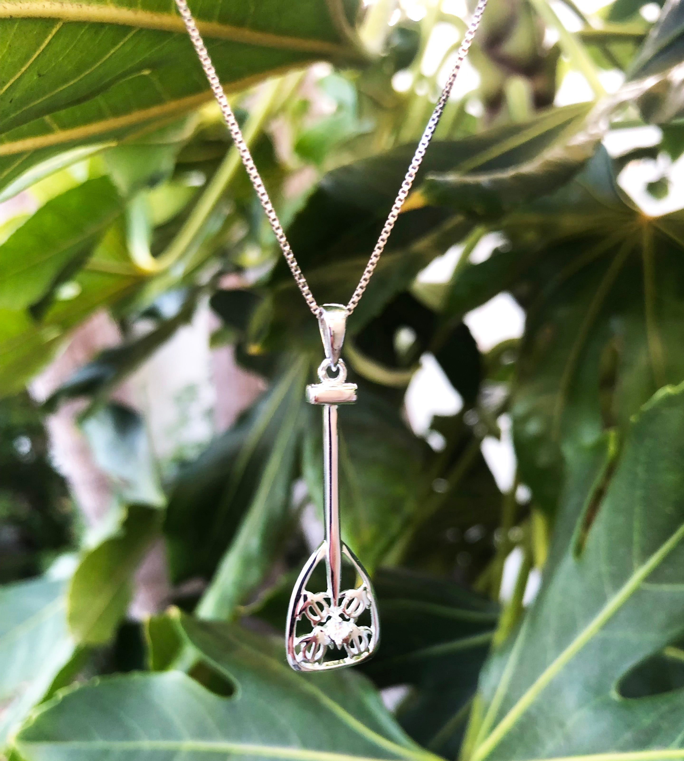 Honu Silver Paddle Necklace