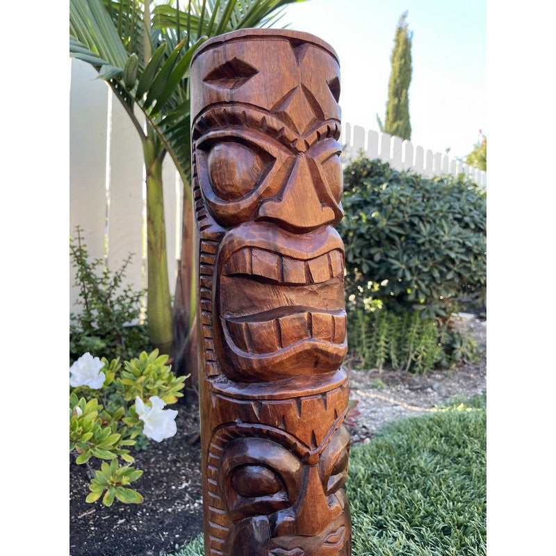 Warrior and Strength Tiki Totem | Polynesian Décor 20"