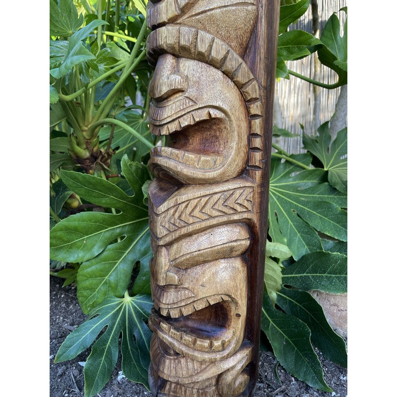 Love and Ocean Totem | Hawaiian Décor 20" in NaturalLove and Ocean Hawaiian Totem | Natural Wood 20"
