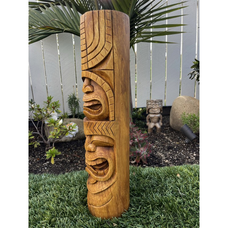 Love and Ocean Hawaiian Totem | Oak Stained 20"