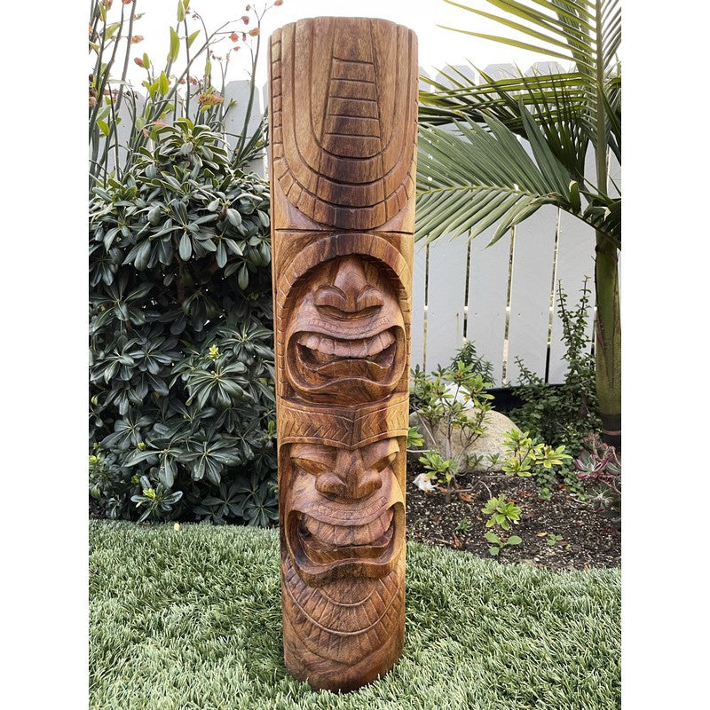 Love and Ocean Tiki Totem | Hawaiian Decor 32"