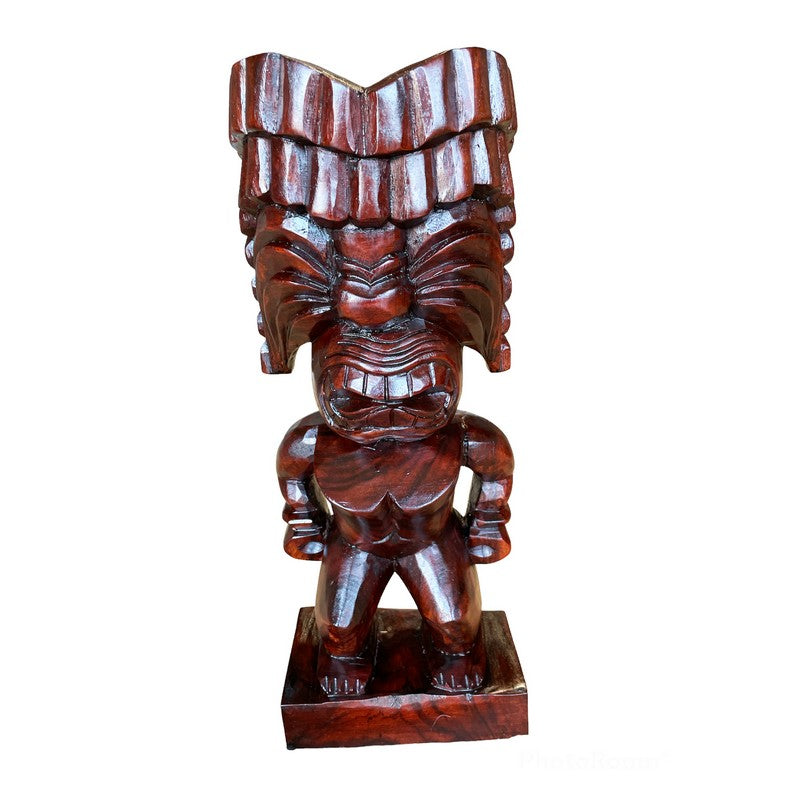 Warrior Tiki | Hawaiian Museum Replica 20" (Stained)