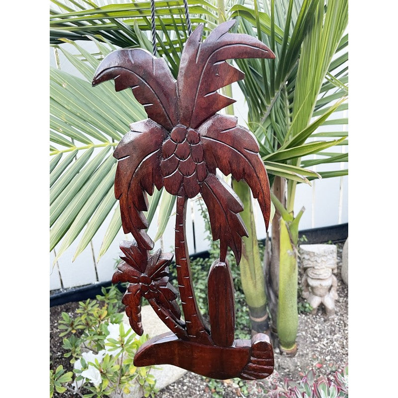 Palm Tree with Surfboard | Stained Wall Plaque