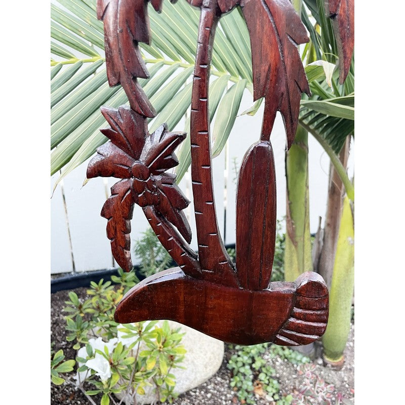 Palm Tree with Surfboard | Stained Wall Plaque