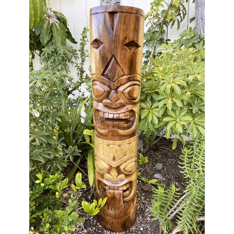 Warrior and Strength Tiki Totem | Polynesian Décor 32"