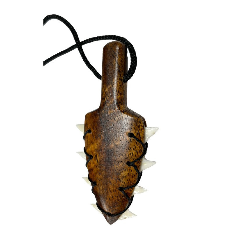 Leiomano Koa Wood Necklace Plain Front