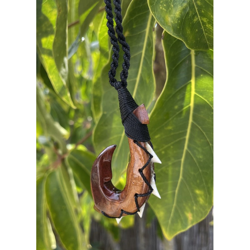 Hawaiian Koa Makau | Fish Hook Necklace