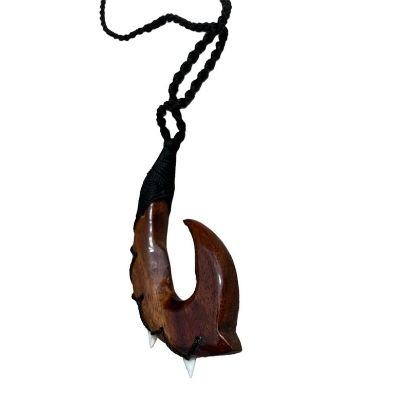 Hawaiian Koa Makau | Fish Hook Necklace