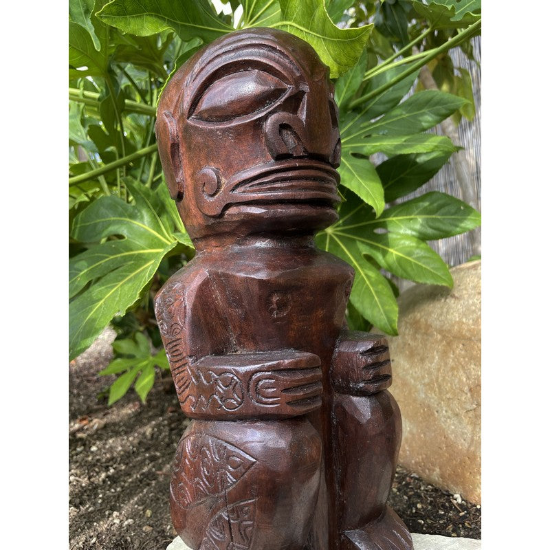 Tahitian Tiki Figure | Stained 12"