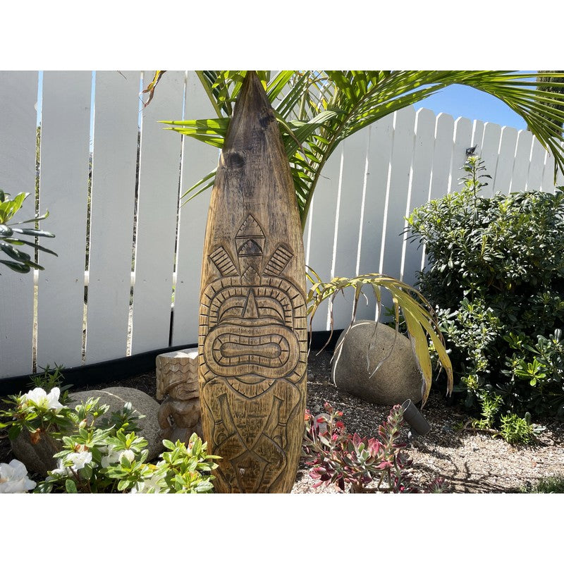 Surfboard with Tiki | Surf Sign 39"