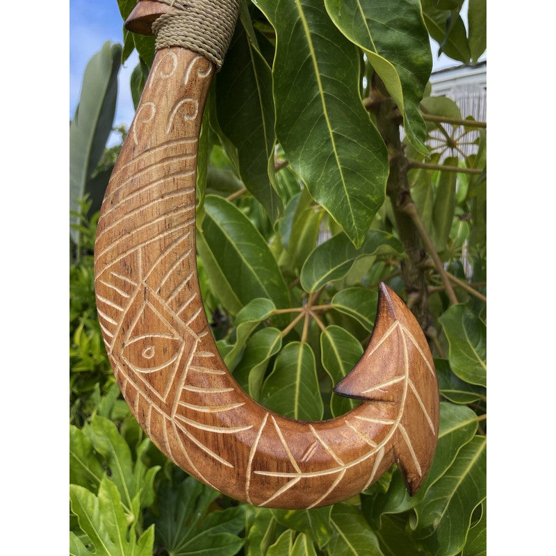 Polynesian Fish Hook w/ Engravings | Home Décor