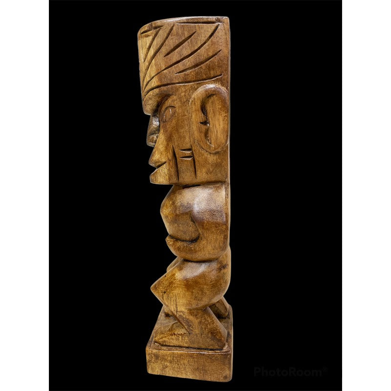 Tahitian Tiki Figure | Polynesian Replica 12" (Stained)