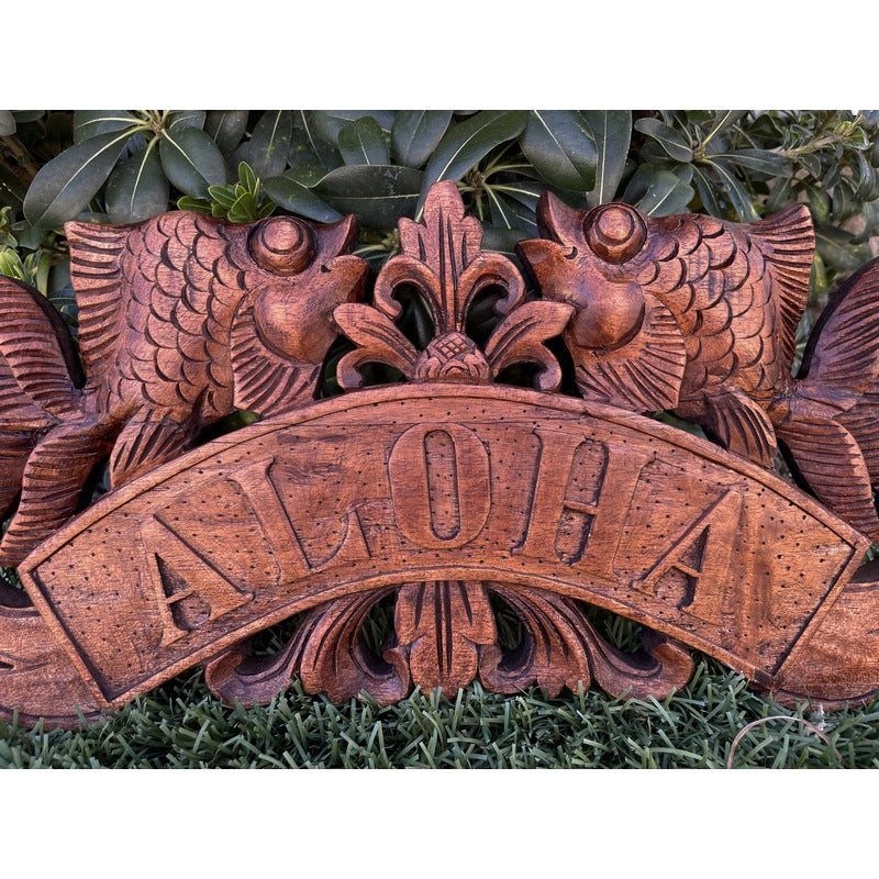 Aloha Sign with Fishes | Tropical Décor